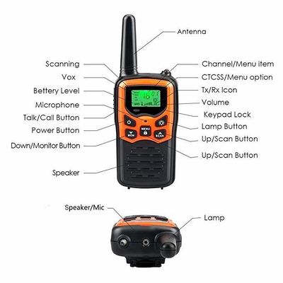 400-470mhz PMR 446 Walkie Talkie portátil com lanterna Fique ligado