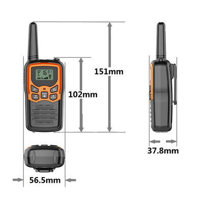 Telefone móvel PMR/FRS/GMRS de longo alcance de 3-5 km com Walkie Talkie Toy e 10 sons de chamada