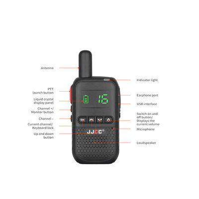 Walkie Talkie portátil sem fio 5W Potência de saída Rádio de longo alcance de duas vias para crianças
