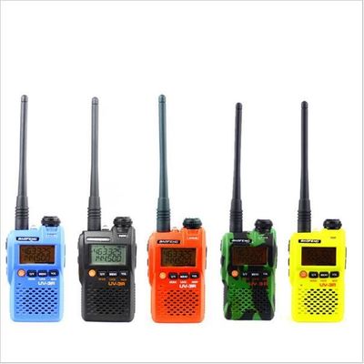 Walkie Talkie UV-3R Long Range Dual Band UHF VHF Handy Two Way Radio com ecrã LCD