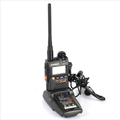 Walkie Talkie UV-3R Long Range Dual Band UHF VHF Handy Two Way Radio com ecrã LCD