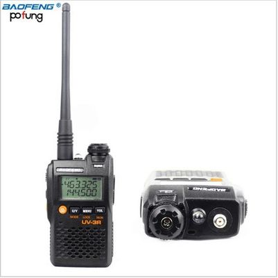 Walkie Talkie UV-3R Long Range Dual Band UHF VHF Handy Two Way Radio com ecrã LCD