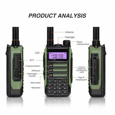 Carregador USB UHF Vox PC Programação Wireless Walkie Talkie para caminhadas e montanhismo