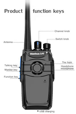 Fones de ouvido de banda dupla com potência de saída de microfone PTT 3W