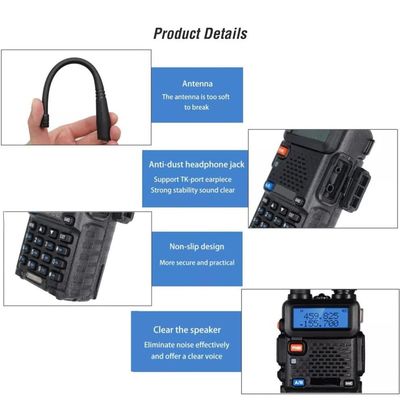 CE FCC RoHs Certificado Rádio portátil Bf UV-5R de banda dupla VHF UHF para interfone de restaurante