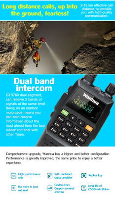 OEM/ODM aceito WanhuaGTS760 Walkie-Talkie portátil de 8W para excursão autônoma ao ar livre