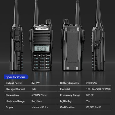 Baofeng UV-82 Walkie Talkie VHF UHF Tipo de frequência para comunicação PTT no Paquistão