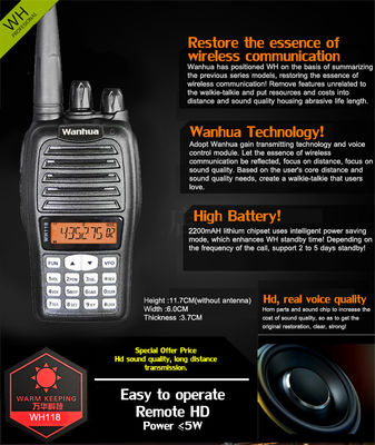 OEM Customize Walkie Talkie Tipo 4G POC WH118 Rádio Digital Preto UHF VHF Profissional