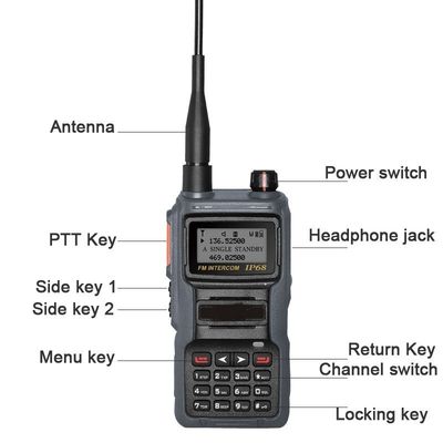 199 Canais Armazenamento UHF/VHF Walkie-talkie portátil Intercom digital Uhf Vhf original