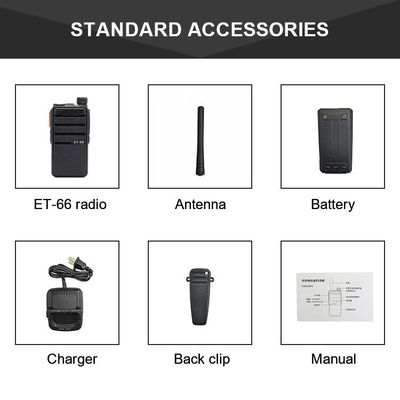 Mini Two Channel Scanning Walkie Talkie Set ET-66 para comunicação de longa distância