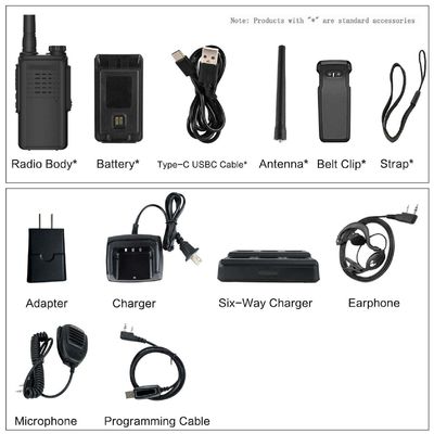 Terminal portátil de estilo 5W de banda dupla UHF Ham Walkie Talkie para comunicação de intercomunicadores