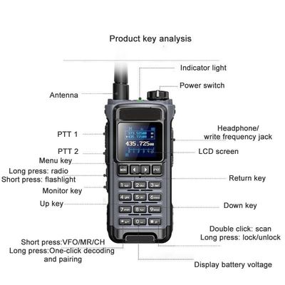 VHF 136-174 MHz Transceptor IC-U86 UHF 400-470MHz Radio Walkie Talkie Duas vias Preto