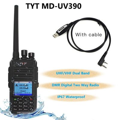 TYT MD-UV390 IP67 Impermeável DMR TDMA Dual Band Walkie Talkies Rádio Móvel Digital