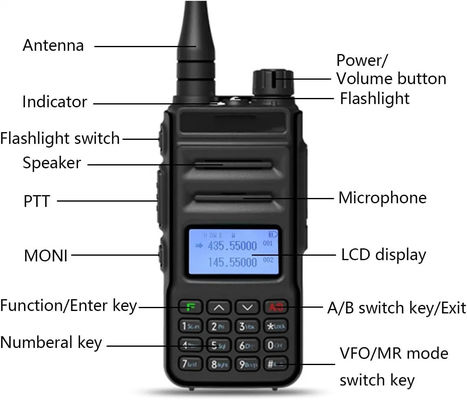 Inglês Língua de Operação Rádio portátil de duas vias para Walkie Talkie Telefone Móvel