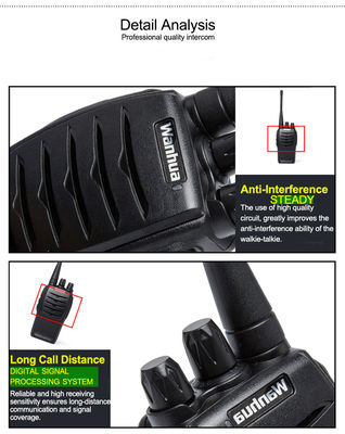 Wanhua WH27 Walkie Talkie de longo alcance Rádio bidirecional com faixa de temperatura de -30 a 60 °C