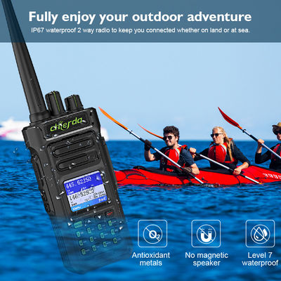GPS IP67 Walkie Talkie Digital para Comunicação de Transceptor VHF UHF 150*64*40mm