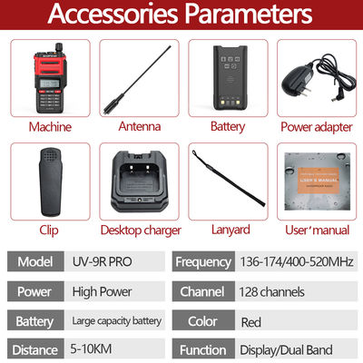 Radio móvel digital Walkie Talkie Baofeng BF UV 9R UV9R PRO IP68 Transceptor à prova d'água