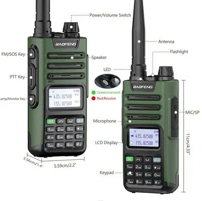 Baofeng UV-9R Pro T57 Walkie Talkie portátil de 10 W 3.7V Transceptor com bateria de 2800mAh