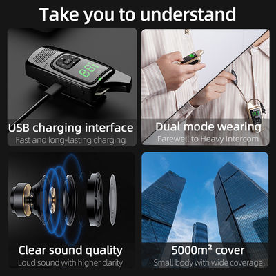 Modelo de terminal portátil Rádio bidirecional KSUN V6 Display oculto UHF Wireless Portable PTT