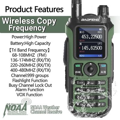 Long Range Baofeng UV-21 Pro Walkie Talkie com 999 CHS Intercom e freqüência de banda dupla