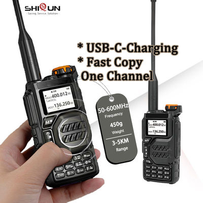 5W Quansheng UV-K5 Walkie Talkie Two Way Radio com carregador USB-C Tipo de frequência VHF UHF
