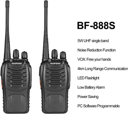 BAOFENG BF-888S Banda única 400-470mhz Walkie Talkie de rádio de mão de duas vias