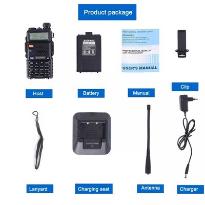 136-174MHz 400-470MHz Baofeng UV5R 8w Dual Band Walkie Talkie para Aventuras ao Ar Livre
