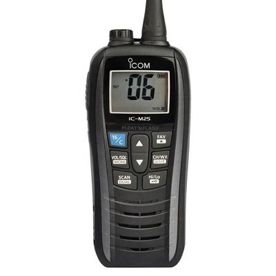 IC-M25 Intercom portátil Walkie Talkie 5W 128 / 16 canais impermeável portátil preto em 2024