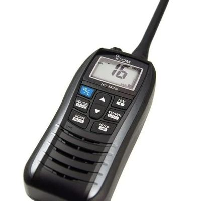 IC-M25 Intercom portátil Walkie Talkie 5W 128 / 16 canais impermeável portátil preto em 2024