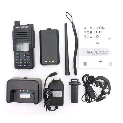 DMR VHF/UHF Baofeng DM-1801 Walkie Talkie de banda dupla portátil para intercomunicação de sinal digital