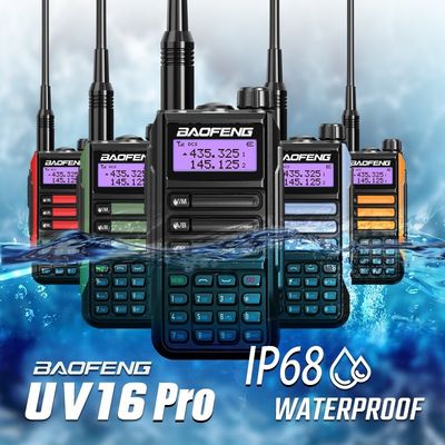 2024 BaoFeng UV-16 PRO High Power TYPE-C Walkie Talkie com cor preta e saída de 5W