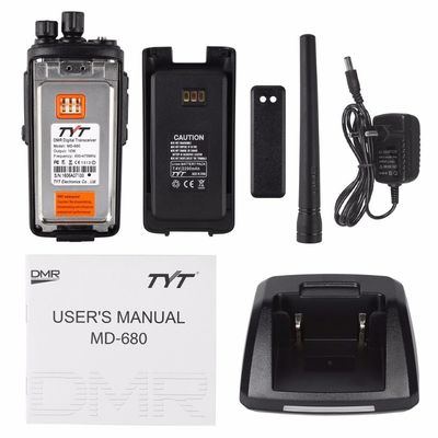 2200mAh Walkie-Talkie portátil digital preto MD-680 para frequência VHF UHF Tipo direto