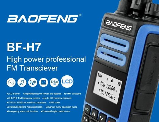 130g Baofeng BF-H7 Dual Frequency Color Transceiver Portátil Radio Dual-Way