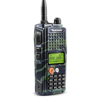 Walkie Talkie preto com capacidade de bateria de 4000mAh e digitalização de múltiplas frequências