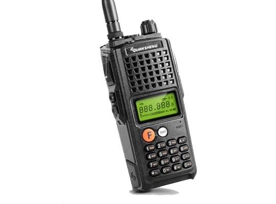 Walkie Talkie preto com capacidade de bateria de 4000mAh e digitalização de múltiplas frequências