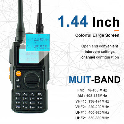 Long Range Full Band UV-K6 Tipo-C Walkie Talkie de carregamento com bateria padrão de 1400 MAH