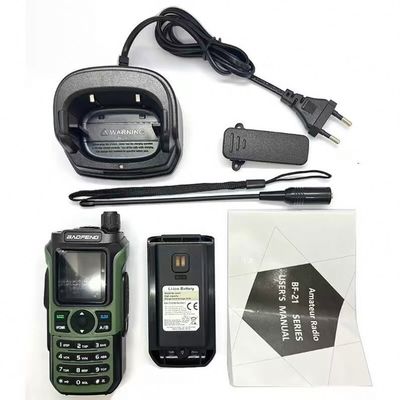 Baofeng UV-21 WalkieTalkie Rádio portátil de presunto com tipo C e bateria padrão 1400MAH