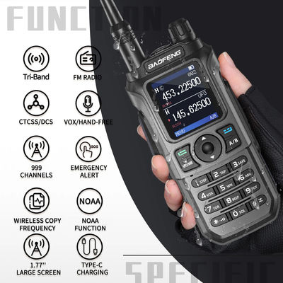 Long Range UV-21 Pro V2 Dual Band Walkie Talkie com Bateria de Alta Capacidade 2600MAH
