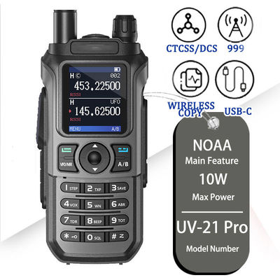 Long Range UV-21 Pro V2 Dual Band Walkie Talkie com Bateria de Alta Capacidade 2600MAH
