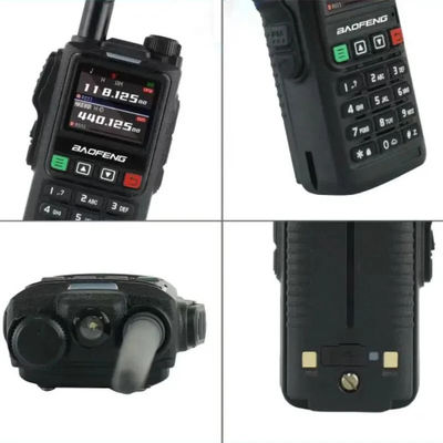 133*62*32mm Walkie Talkie preto Hm-618 Modo de poupança de energia Banda larga/estreita GPS/Glonass