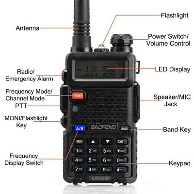 136-174/400-520MHz Faixa de frequência Walkie Talkie Wireless portátil para comunicação em equipe