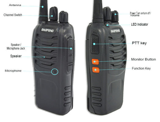 BF888S Rádio bidirecional 5W Potência de saída 400-470MHZ Frequência e estilo de terminal portátil