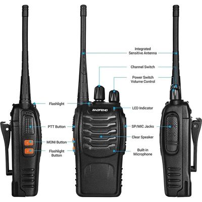 BF Baofeng 888 Bateria de Lítio Walkie-Talkie Dual-Way para Crianças Bluetooth Walkie-Talkie