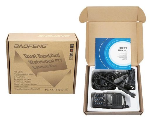 220g Preto UV82 8W BAOFENG Dual Band 2 Way Walkie Talkie UV-82 e Rádio mais vendido
