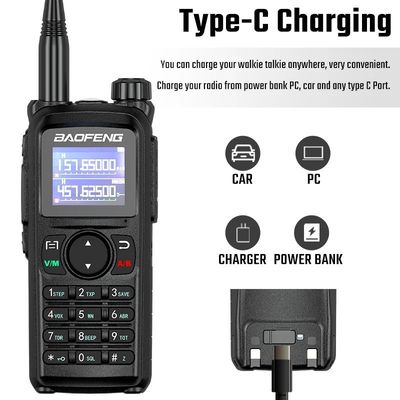 1-10KM Talk Range Baofeng UV-28L 10W Tri-Band Intercom USB-C Carregamento rádio CB portátil