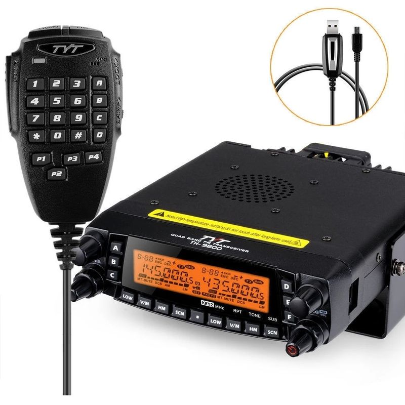 TYT TH-9800 Car Radio 50W Walkie Talkie com 100 km de alcance e 209 canais de armazenamento