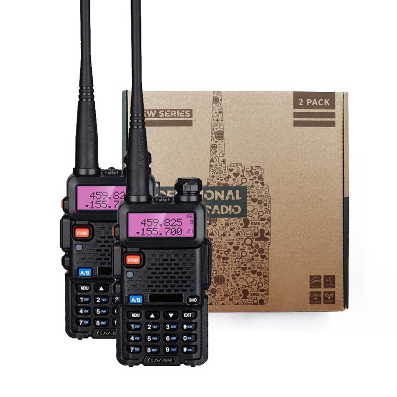 Walkie Talkie portátil BF UV5R 8w banda dupla UHF VHF rádio 400-470MHz 3km alcance