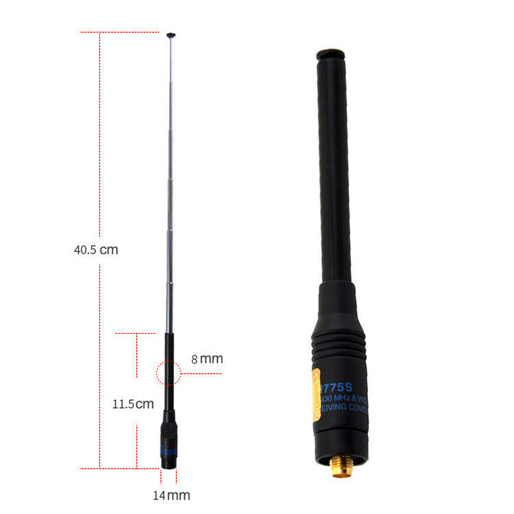 144-146/430-440MHz Faixa de frequência RH775 Walkie-Talkie com NFC e antenas longas