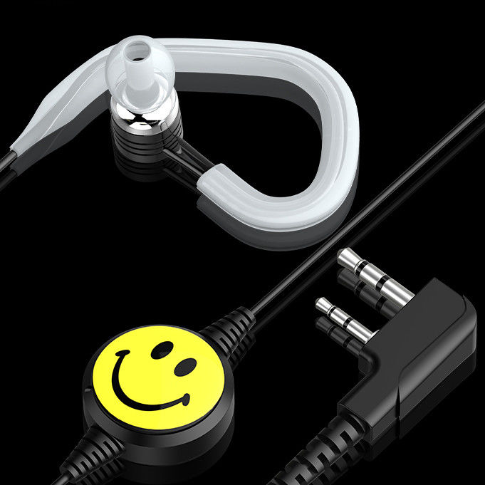 Microfone de tubo transparente acústico flexível, fone de ouvido de rádio bidirecional para walkie-talkie preto