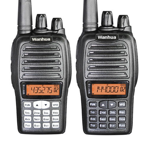 Wanhua WH118 Rádio portátil de banda dupla 189g Walkie Talkie para comunicação de longa distância